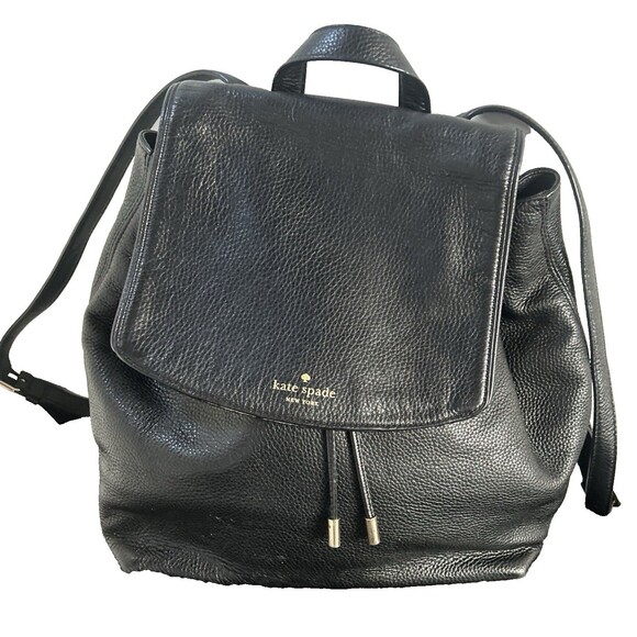 Kate Spade Backpack Purse Mulberry Street Small Breezy Black Pebbled Leather - Picture 4 of 9